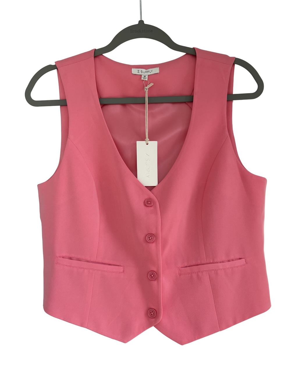 Z Supply Coral Pink Tailored Vest Size M Barbiecore Office